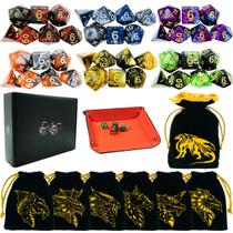 Conjunto de dados poliédricos TOYFUL 6 conjuntos para DND, RPG, MTG e jogos de mesa