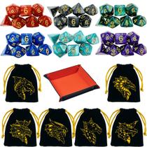 Conjunto de Dados Poliedricos TOYFUL para D&D - Dungeons & Dragons com Bandeja Conjunto de Dados Poliedricos TOYFUL para D&D - Dungeons & Dragons com Bandeja