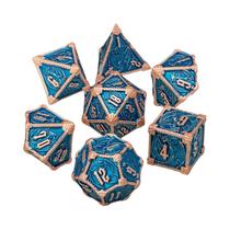 Conjunto de Dados RPG D&D Poliédricos de Metal - D20, D12, D10, D8, D6