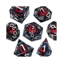 Conjunto De Dados RPG DND Liquid Core D20 D12 D10 D8 D6 D4 Com Bordas Afiadas Em Resina Para