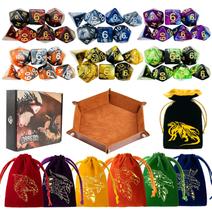 Conjunto de dados TOYFUL DND Polyhedral Dungeons and Dragons com bandeja Conjunto de dados TOYFUL DND Polyhedral Dungeons and Dragons com bandeja