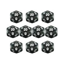 Conjunto De Dados Transparentes D20 10 Peças Poliedrais De 20 Lados Para Jogos De RPG DND COC