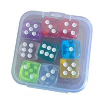 Conjunto De Dados Vibrantes De 9 Peças Em Cores Sortidas Com Caixa De Armazenamento Transparente Conjunto De Dados Vibrantes De 9 Peças Em Cores Sortidas Com Caixa De Armazenamento Transparente