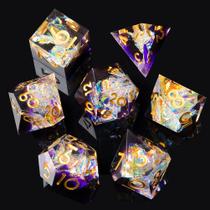 Conjunto de dados YEMEKO Sharp Edge, resina artesanal para DND TTRPG