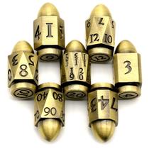 Conjunto de dados ZHOORQI Revolver Bullet DND Metal para jogos de RPG