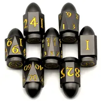 Conjunto de dados ZHOORQI Revolver Bullet Shape Metal para jogos de D&D Conjunto de dados ZHOORQI Revolver Bullet Shape Metal para jogos de D&D