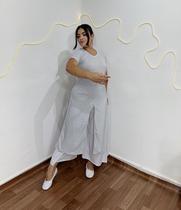 Conjunto de Dança Plus Size Bata Fenda e Calça Pantalona Moda Evangélica Feminina