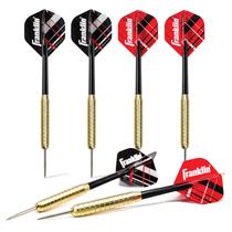 Conjunto de dardos Franklin Sports Steel Tip 18g, pacote com 6, vermelho/preto