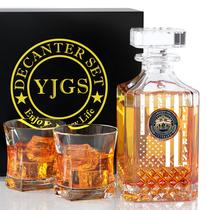 Conjunto de Decantador de Whisky YJGS 750ml com 2 Copos Veterano