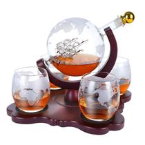 Conjunto de decantadores de uísque Pitcher Oaksea Globe com 4 copos