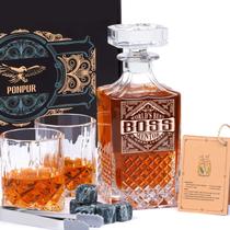 Conjunto de decantadores PONPUR Boss Gifts com pedras e óculos 735 ml