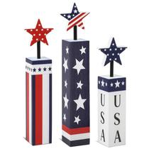 Conjunto de decoração COCHIE, 4 de julho, Wooden Patriotic Memorial Day
