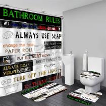 Conjunto de decoração de acessórios de banheiro Cortina de chuveiro AZHM Letter