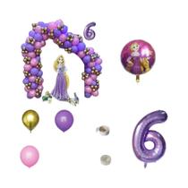 Conjunto De Decoração De Aniversário Da Princesa Rapunzel, Balões Disney Para Meninas, Casamento,