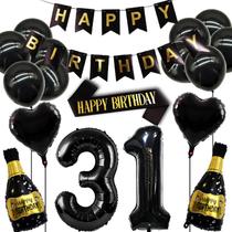 Conjunto de decoração de aniversário DaLul 31st com balões e banner