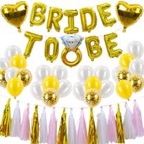 Conjunto de decoração de balões Bride to Be 31 peças em folha dourada 66 cm Conjunto de decoração de balões Bride to Be 31 peças em folha dourada 66 cm