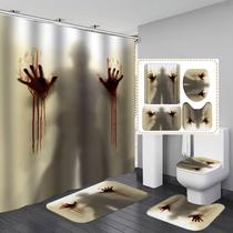 Conjunto de decoração de banheiro Horror Silhouette Shower Cortina de poliéster Conjunto de decoração de banheiro Horror Silhouette Shower Cortina de poliéster