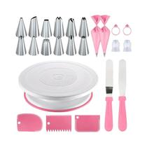 Conjunto De Decoração De Bolos Antiderrapante Com 24 Peças, Incluindo Base Giratória, 12 Bicos De