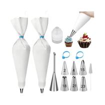 Conjunto De Decoração De Bolos Com 13 Peças, 7 Bicos De Confeitar, Sacos De Tecido Reutilizáveis