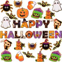 Conjunto de decoração de borda com boletins de sala de aula Marspark Halloween Conjunto de decoração de borda com boletins de sala de aula Marspark Halloween