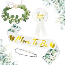 Conjunto de decoração de chá de bebê Yiphates Sage Green Mom to Be