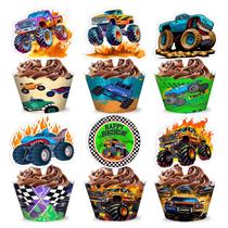 Conjunto de decoração de cupcake Monster Truck Theme 48 unidades