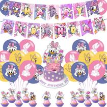 Conjunto de decoração de festa com tema de filme Daisy Duck com banner
