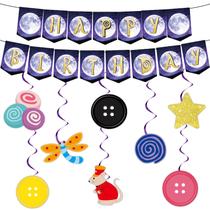 Conjunto de Decoração de Festa de Aniversário MinFyberd com Banner e Olhos de Botão Conjunto de Decoração de Festa de Aniversário MinFyberd com Banner e Olhos de Botão