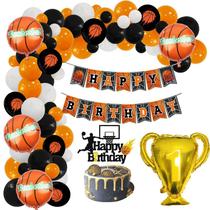 Conjunto de decoração de festa de basquete 74 peças - papel alumínio e látex