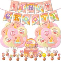 Conjunto de decoração de festa Hippie Groovy, 41 unidades com tema Peace Sign