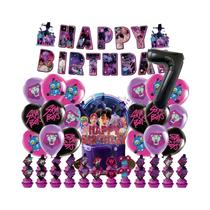 Conjunto De Decoração De Festa Kpop Demon Hunters Para Meninos, Topper De Bolo Saja, Balões, Fundo