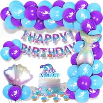 Conjunto de decoração de festa Mermaid Balloon Garland Arch 73 unidades Conjunto de decoração de festa Mermaid Balloon Garland Arch 73 unidades