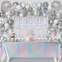 Conjunto de decoração de festa WHYMEO Iridescent Disco Groovy 78 unidades Conjunto de decoração de festa WHYMEO Iridescent Disco Groovy 78 unidades