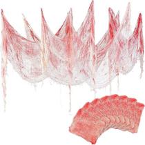 Conjunto de Decoração de Gaze Sangrenta para Halloween 8 Peças, Tecido Tipo Cheesecloth Assustador