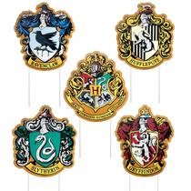 Conjunto de decoração de gramado Rubies Harry Potter House Crests com 5 casas Conjunto de decoração de gramado Rubies Harry Potter House Crests com 5 casas