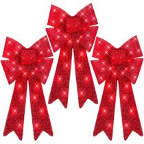 Conjunto de decoração de laço de Natal Best Choice Products com 30 LED Conjunto de decoração de laço de Natal Best Choice Products com 30 LED