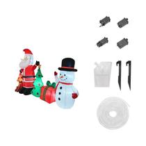 Conjunto De Decoração De Natal Inflável LED De 8,2 Pés Com Papai Noel, Boneco De Neve, Cão E Árvore
