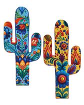 Conjunto de decoração de parede Putuo Decor Aztec Cactus Wood 40x27cm, 2 unidades Conjunto de decoração de parede Putuo Decor Aztec Cactus Wood 40x27cm, 2 unidades