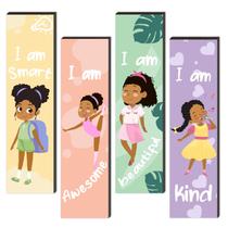 Conjunto de decoração de parede SHLINCO Inspirational Black Girl x4 30x8cm Conjunto de decoração de parede SHLINCO Inspirational Black Girl x4 30x8cm