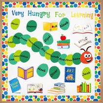 Conjunto de decoração de quadro de avisos Caterpillars Very Hungry 70 unidades