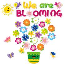 Conjunto de decoração de quadro de avisos X1zuue 69 unidades de recortes de flores Conjunto de decoração de quadro de avisos X1zuue 69 unidades de recortes de flores