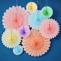 Conjunto de decoração Easy Joy Huge Pastel Hanging Paper Fans x9