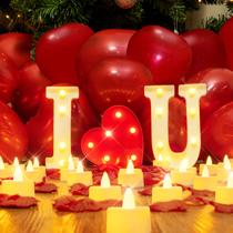 Conjunto de decoração Homemory I Love U Light Up Letters com velas