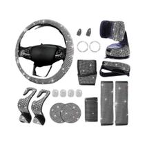 Conjunto De Decoração Interior De Carro Brilhante Com 19 Peças, Gancho De Proteção De Ombro Para