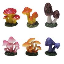 Conjunto de decoração Mushroom Garden Resin Fairy com 6 cogumelos Conjunto de decoração Mushroom Garden Resin Fairy com 6 cogumelos