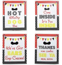 Conjunto de decoração orangedolly Mickey Mouse Birthday Signs 8x10