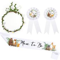 Conjunto de decoração para chá de bebê Xinnun Mom to Be Sash Woodland Conjunto de decoração para chá de bebê Xinnun Mom to Be Sash Woodland