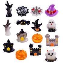 Conjunto de decoração para escultura de resina de jardim de Halloween Mini Ghost