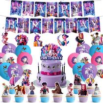 Conjunto de Decoração para Festa IHVATO K Pop Demon Hunters 62 peças Conjunto de Decoração para Festa IHVATO K Pop Demon Hunters 62 peças