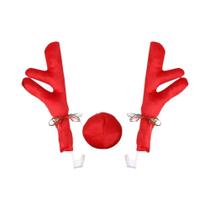 Conjunto De Decoração Para Veículos Com Rena Rudolph De Nariz Vermelho E Chifres, 1 Peça, Enfeites Conjunto De Decoração Para Veículos Com Rena Rudolph De Nariz Vermelho E Chifres, 1 Peça, Enfeites